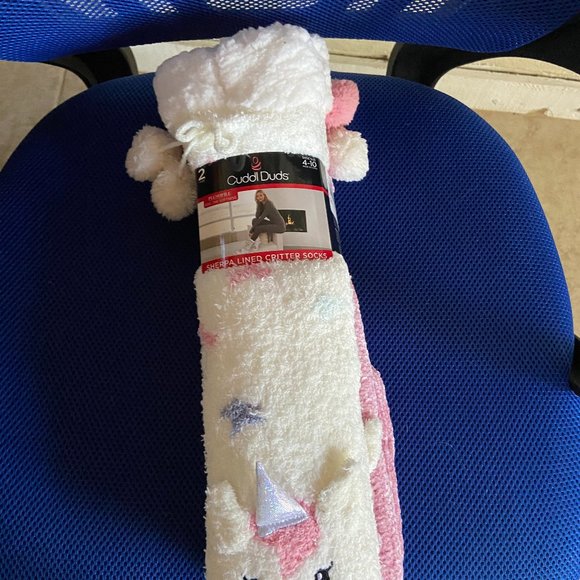 CUDDL Duds Sherpa Lined Critter Socks 2 Pack Unicorn NWT - Picture 1 of 2